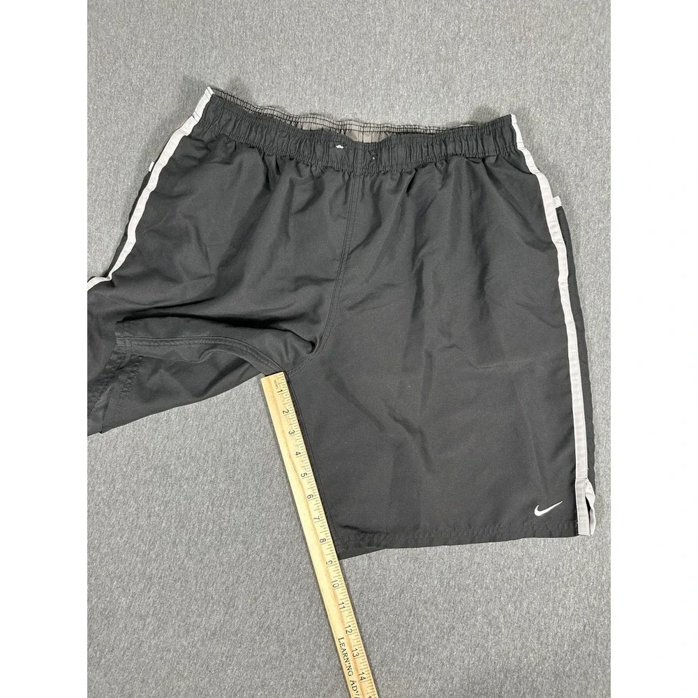 Nike Men's Black Gray Colorblock Mesh Lined Swim Trunks Size XL